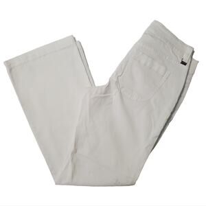 Jag Jeans Mid Rise Wide Leg Stretch Nautical Silver Buttons White Pants Jeans 8